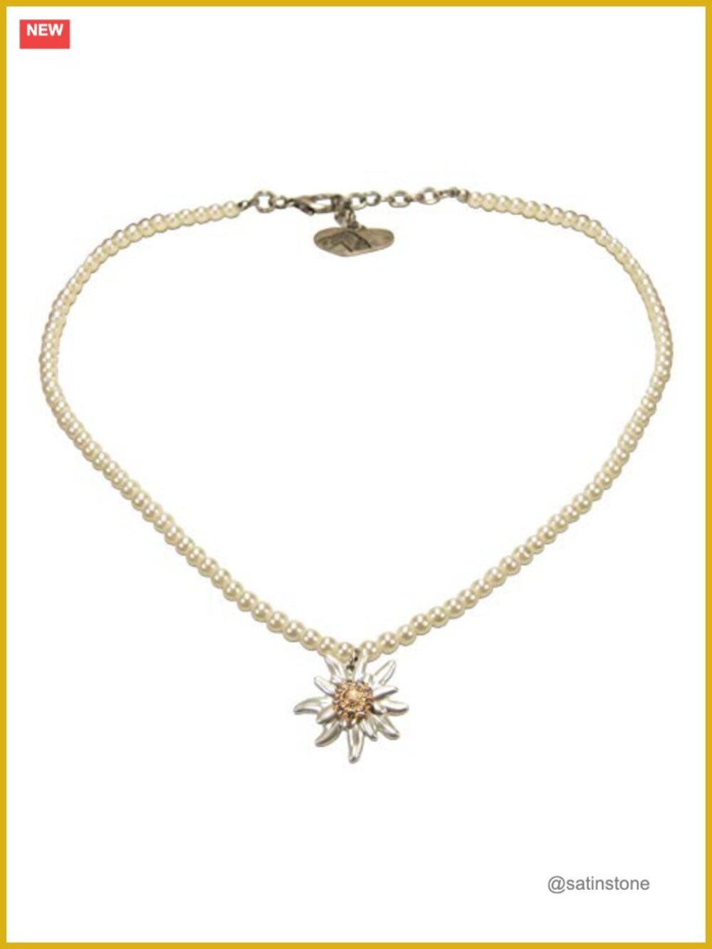 Traditional German Pendant Necklace Edelweiss Trachten